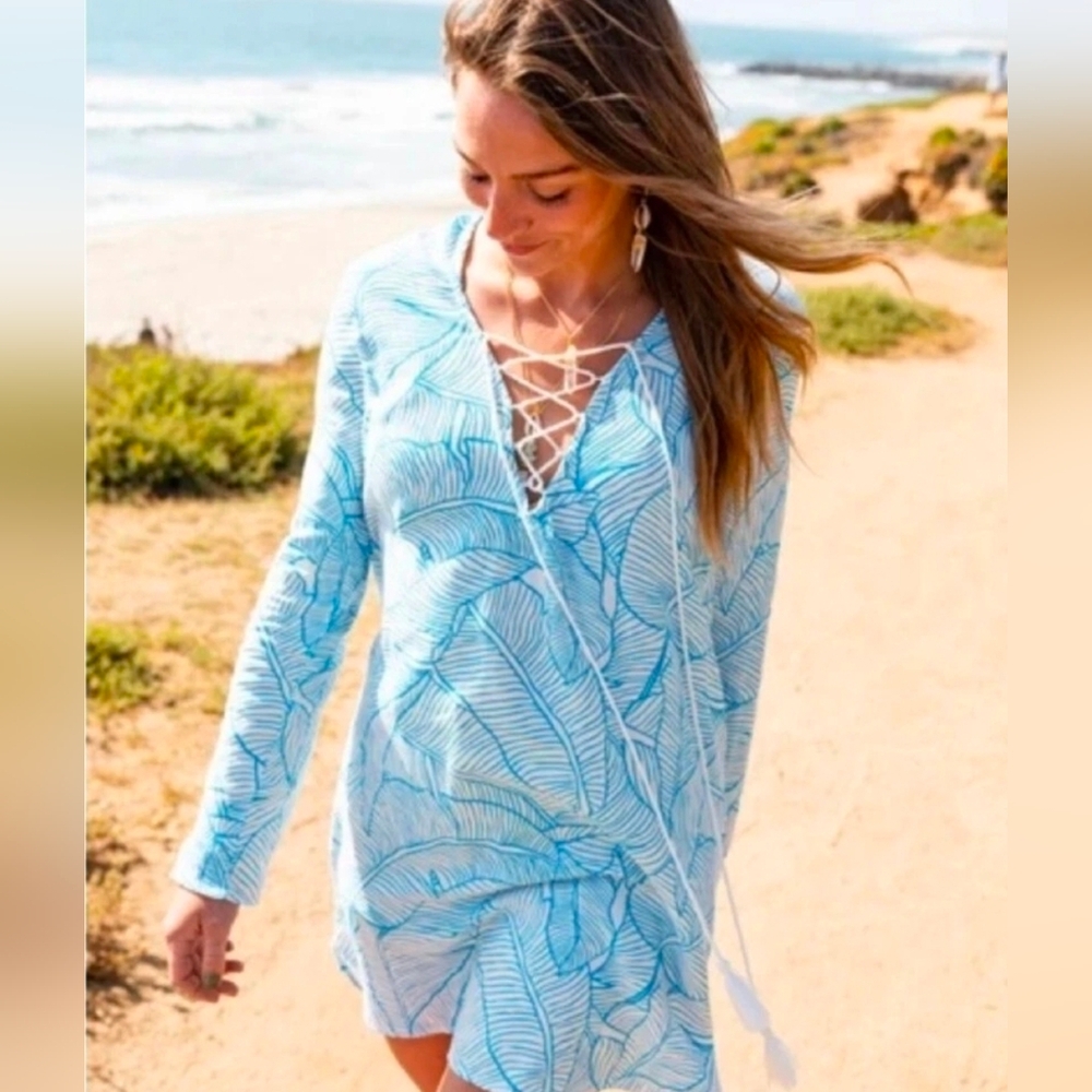 Charlie Holiday Coco Lace-Up Hoodie Swim Cover-Up Size XL